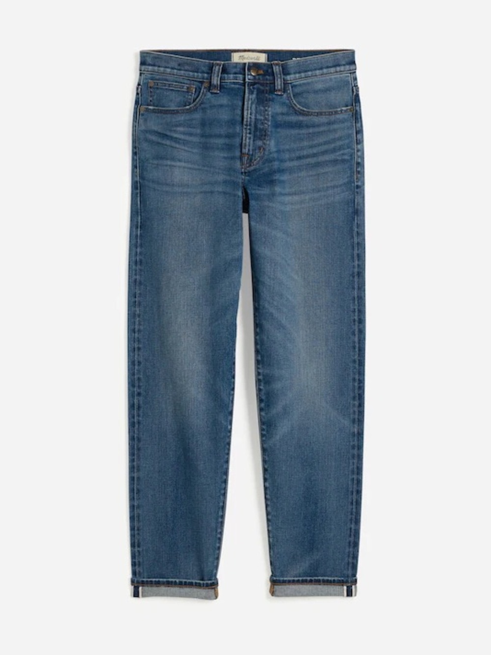 Madewell Men's Blue Washed Straight Jeans - Picture 6 of 11